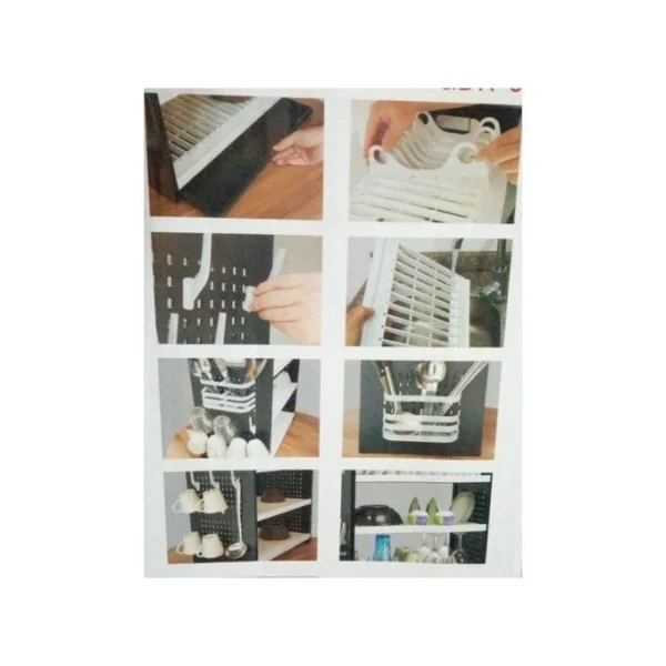 Qasa 3-Tier Plastic Dish Drainer & Plate Rack