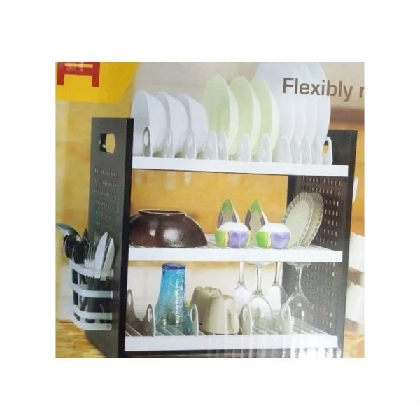Qasa 3-Tier Plastic Dish Drainer & Plate Rack
