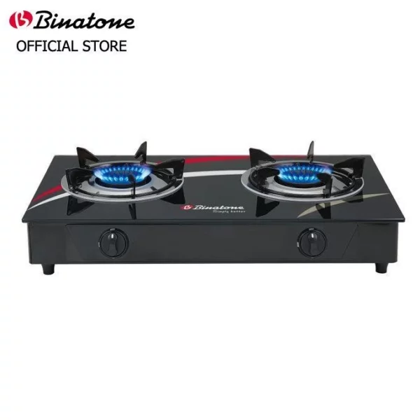 Binatone GGC-0002 2-Burner Table Top Glass Gas Cooker – Fast & Safe Cooking